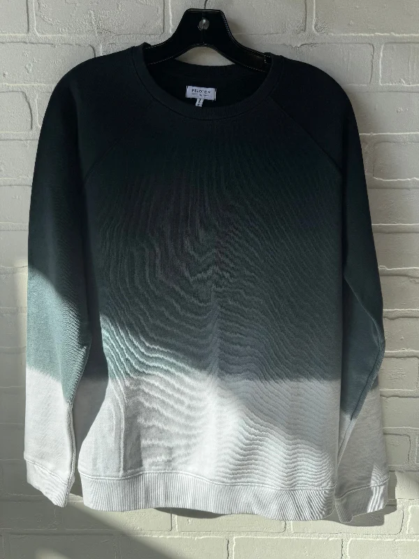 crisp vibe sweatshirts -Athletic Sweatshirt Crewneck By peloton In Green & White, Size: M