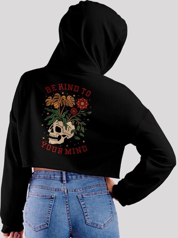 upscale hoodies on sale -Your Mind Black Crop- Hoodie For Women