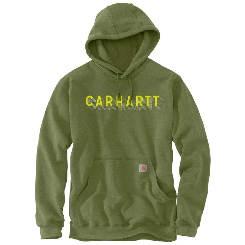 aid cool hoodies -Carhartt 105944 Rain Defender Loose Fit Midweight Logo Graphic Hooded Sweatshirt