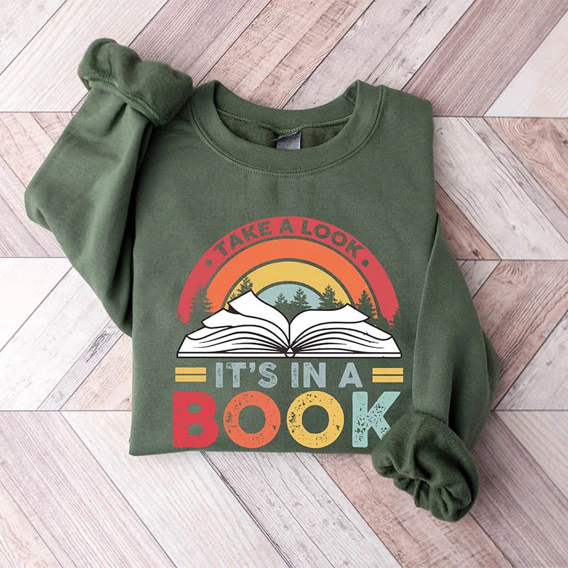 tide style sweatshirts -Take A Look Its in a Book Rainbow Sweatshirt