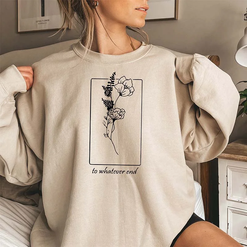 clan fresh sweatshirts -Throne Of Glass Flower Aelin Quote Sweatshirt