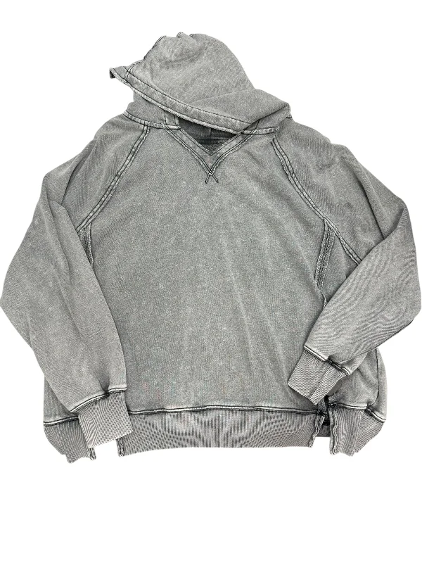 calm sleek sweatshirts -Sweatshirt Hoodie By American Eagle In Grey, Size: Xs