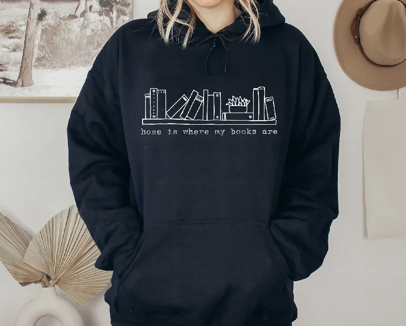 palm cool hoodies -home is where my books are hoodie