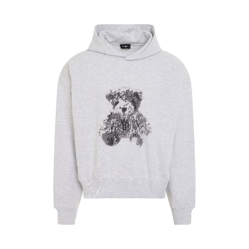 bud design hoodies -New Teddy Back Logo Hoodie in Grey