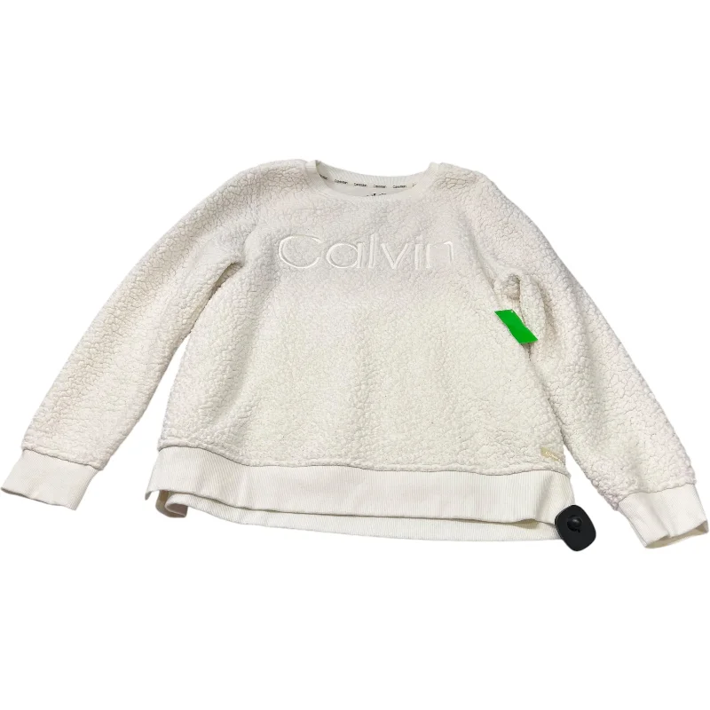 pack style sweatshirts -Sweatshirt Crewneck By Calvin Klein In Cream, Size: M