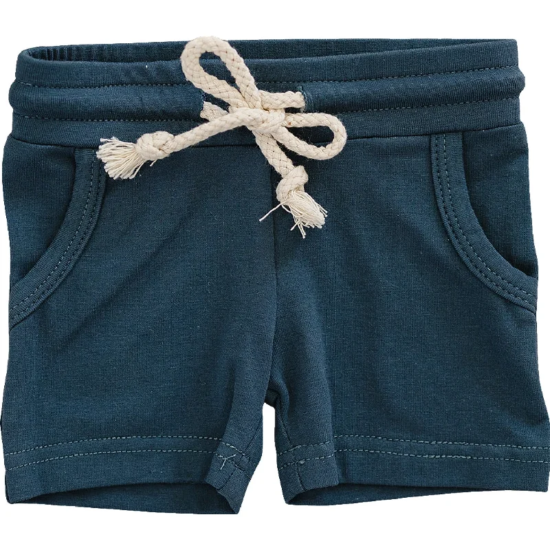 geometric fun shorts -Navy Pocket Cotton Shorts