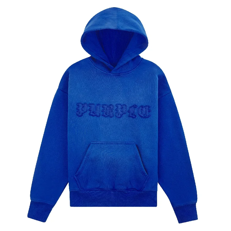 frame cool hoodies -Gothic Applique Hoodie | Blue