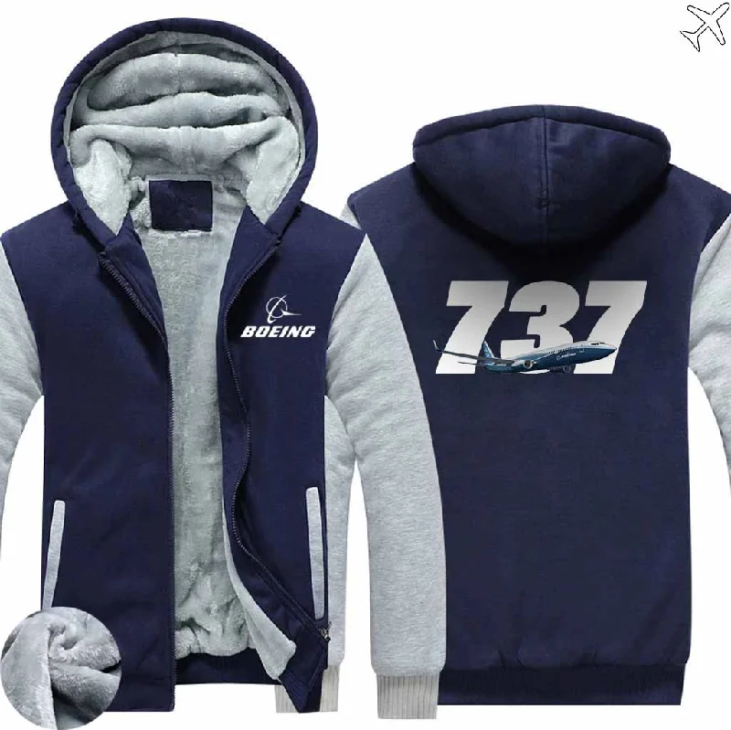 plush style hoodies -BOEING 737 ZIPPER SWEATERS