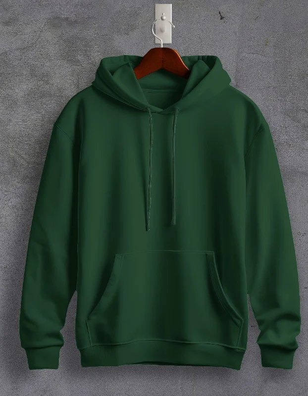 spark design hoodies -Bottle Green Plain Unisex Hoodie For Men/Women