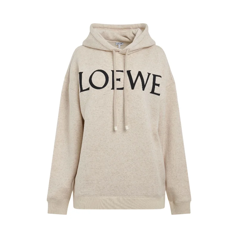 aid chic hoodies -Logo Oversize Cotton Hoodie in Ivory