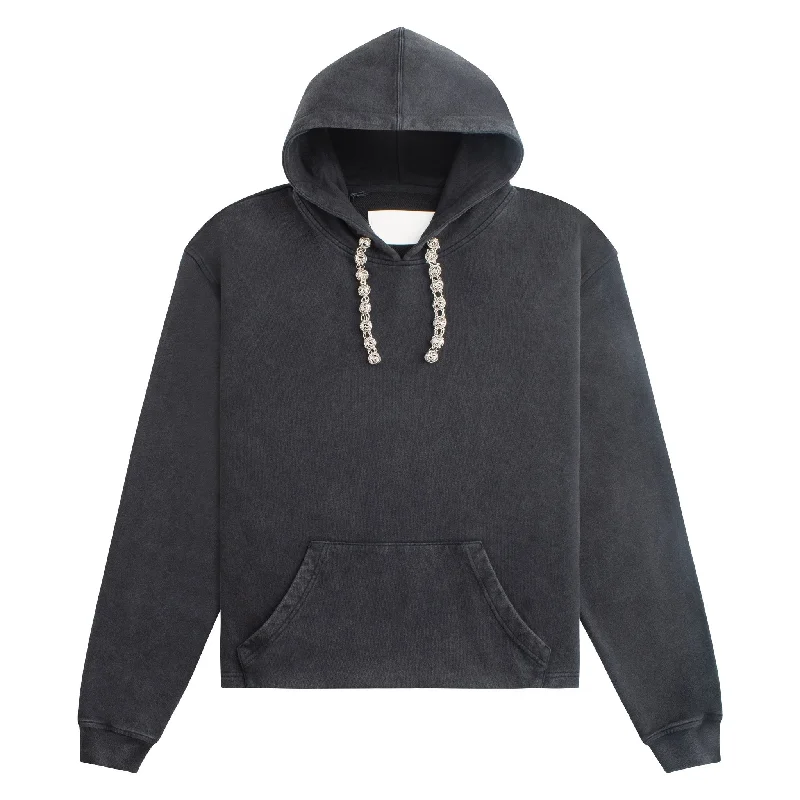 plush cool hoodies -Metal Drawstring Hoodie