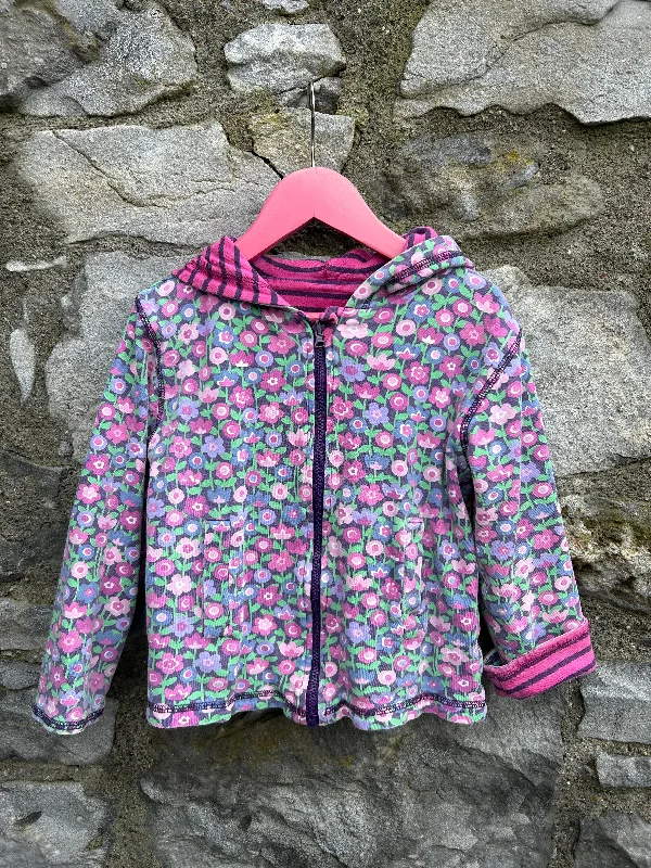 lush geometric hoodies -Reversible stripy&floral hoodie   4y (104cm)