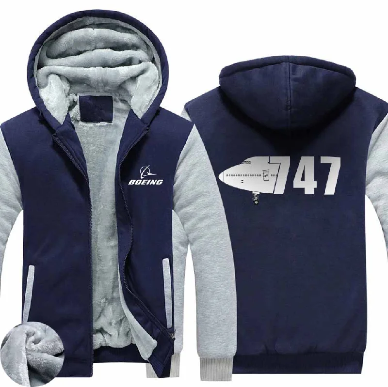 plush fresh hoodies -BOEING B747 ZIPPER SWEATERS