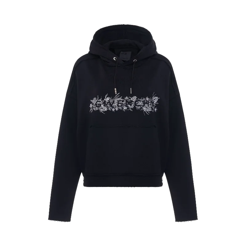 trail style hoodies -4G Logo Thistle Embroidered Hoodie in Black