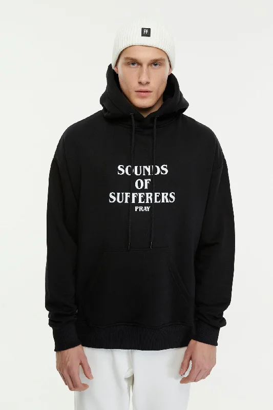 summit geometric hoodies -Sounds of Sufferers Pray / Oversized Pullover Hoodie