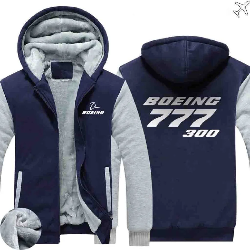 spark fresh hoodies -BOEING 777-300 ZIPPER SWEATERS