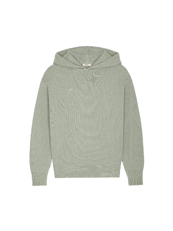 glow stripe hoodies -Womens DNA Recycled Cashmere Hoodie—moss green