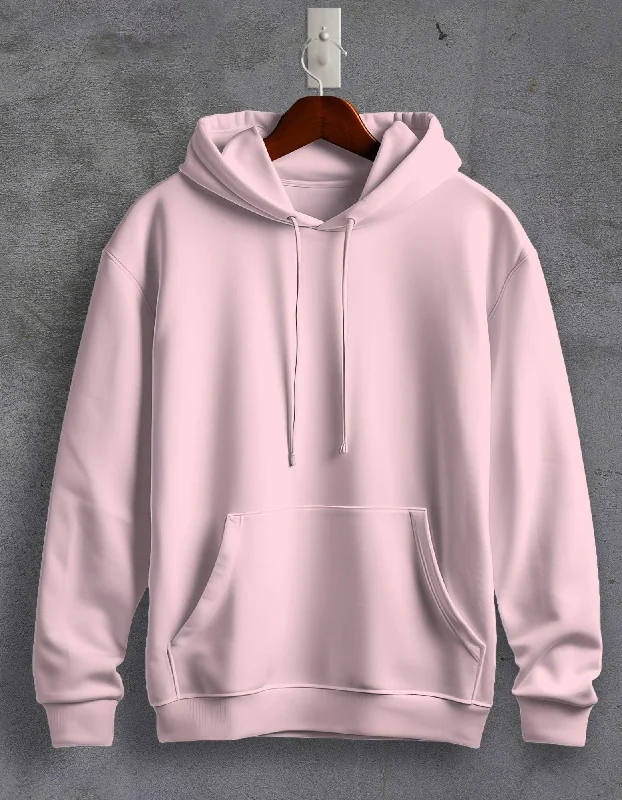 fade design hoodies -Light Pink Plain Unisex Hoodie For Men/Women