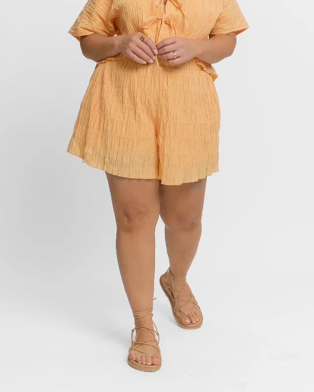 sleek straight leg shorts -WAREHOUSE SALE | Ravello Shorts | Orange