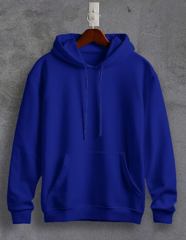 tribe pattern hoodies -Royal Blue Plain Unisex Hoodie For Men/Women