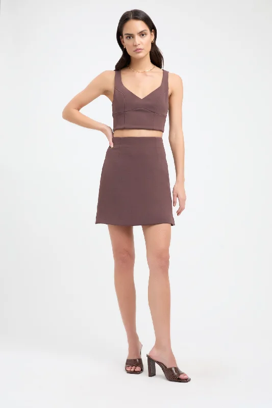 fitted clean skirts -Alpha Split Mini Skirt