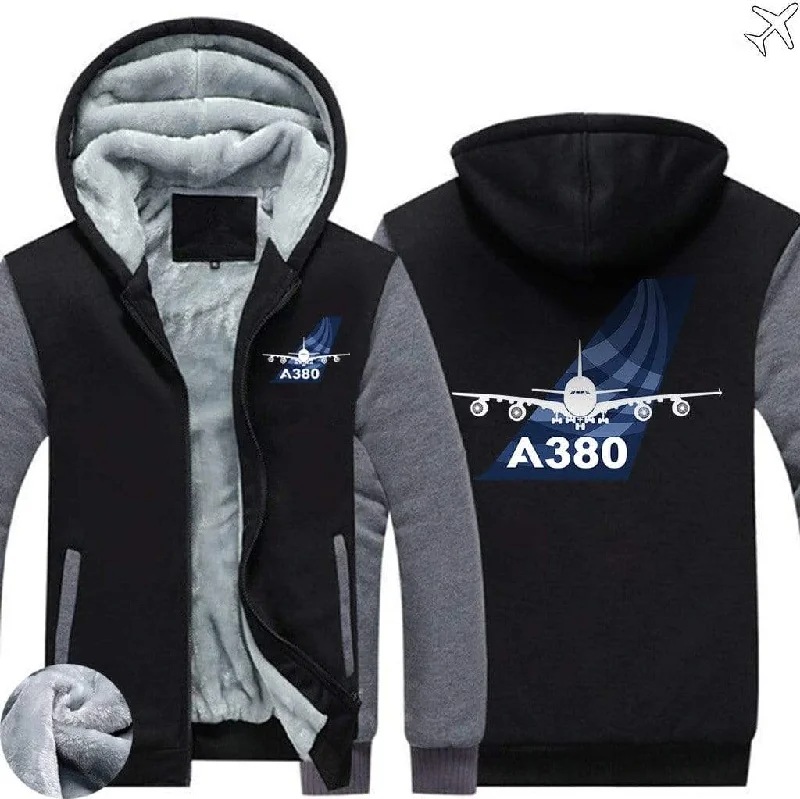 sleek playful hoodies -AIRBUS A380 ZIPPER SWEATERS