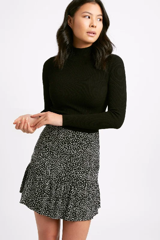 blended soft skirts -Snow Leopard Mini Skirt