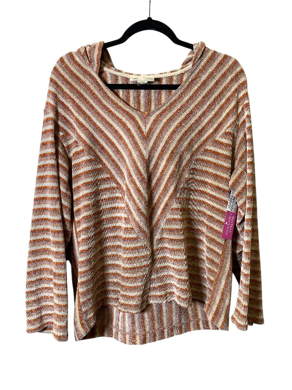 path design sweatshirts -Sweatshirt Hoodie By Anthropologie In Striped Pattern, Size: S