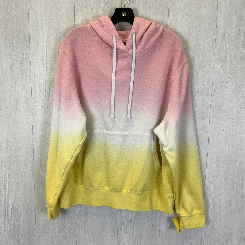 vibe abstract sweatshirts -Sweatshirt Hoodie By Reflex In Pink & White, Size: Xl