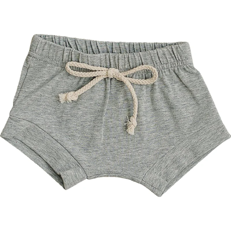 logo classic shorts -Heather Grey Cotton Shorts