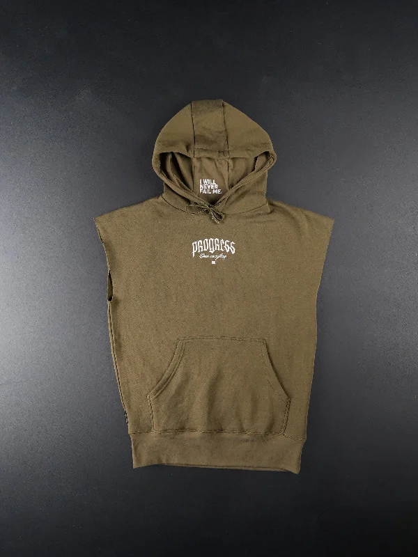 ink hoodies watercolor -PROGRESS SLEEVELESS PULLOVER-OLIVE