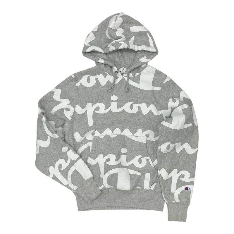 jungle graphic sweatshirts -Athletic Sweatshirt Hoodie By Champion In Grey, Size:S