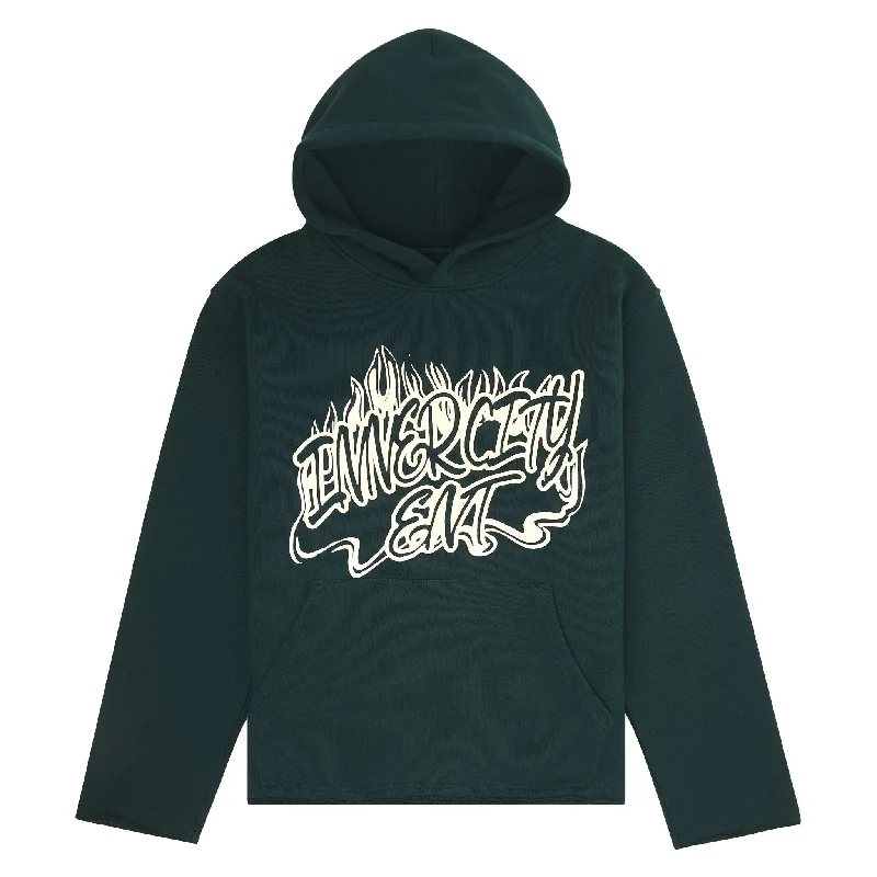 plush design hoodies -Entertainment Hoodie | Green