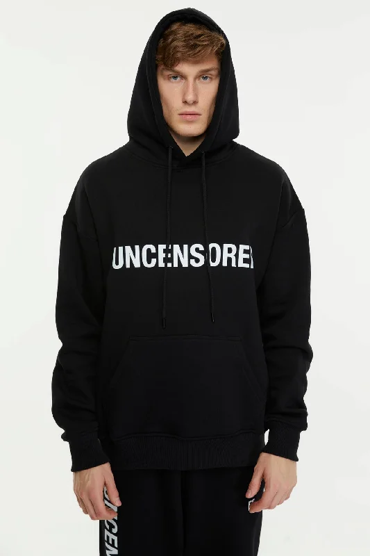 fade design hoodies -Uncensored / Oversized Pullover Hoodie