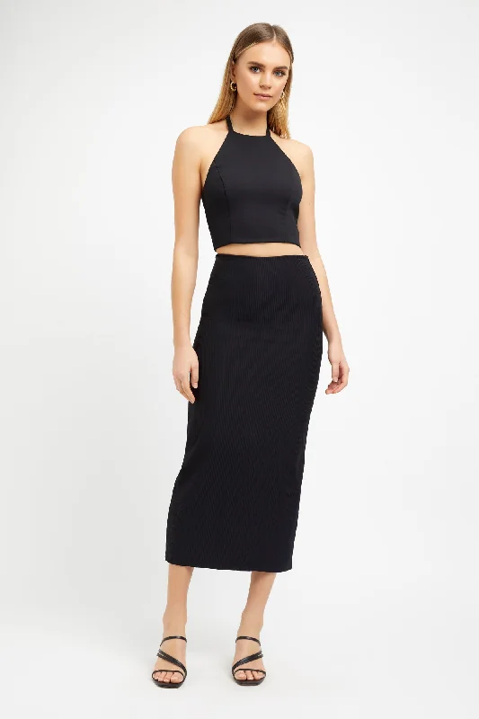 warm plush skirts -Staple Rib Midi Skirt