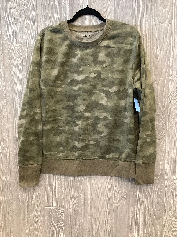 brainy sweatshirts wit -Athletic Sweatshirt Crewneck By Tek Gear In Camouflage Print, Size: L