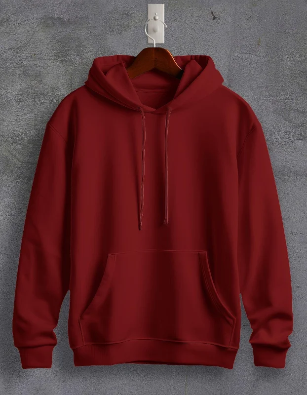 tribe design hoodies -Maroon Plain Unisex Hoodie For Men/Women