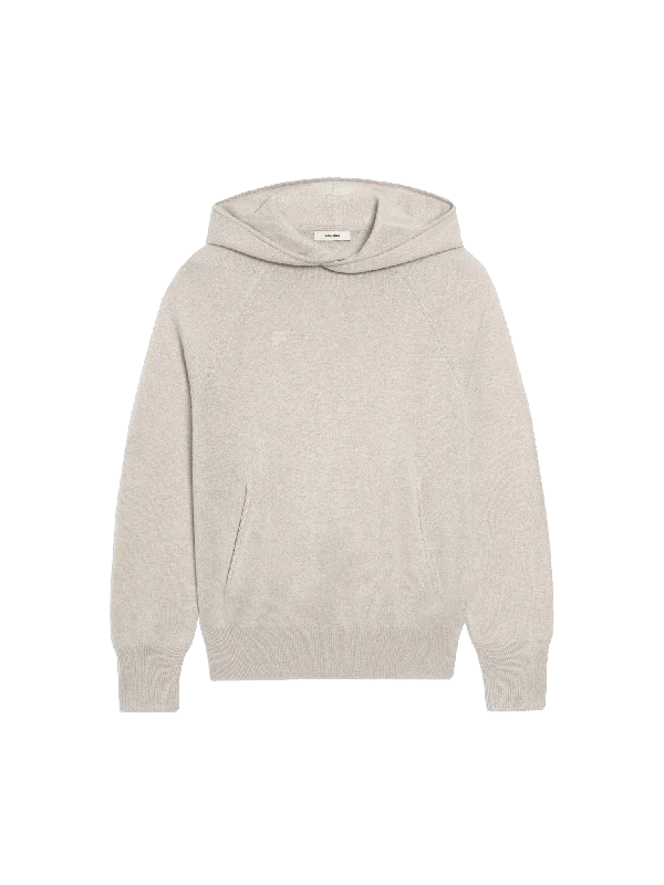 hush stripe hoodies -Mens Recycled Cashmere Hoodie—oatmeal