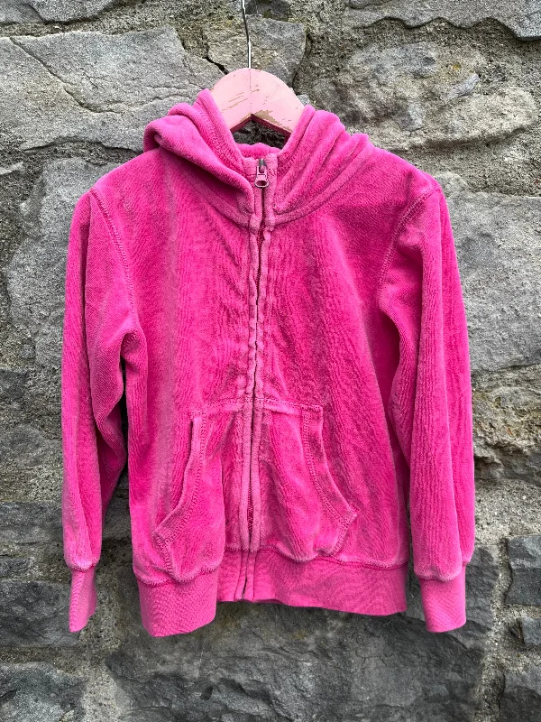 retro stripe hoodies -Pink velour hoodie   3-4y (98-104cm)