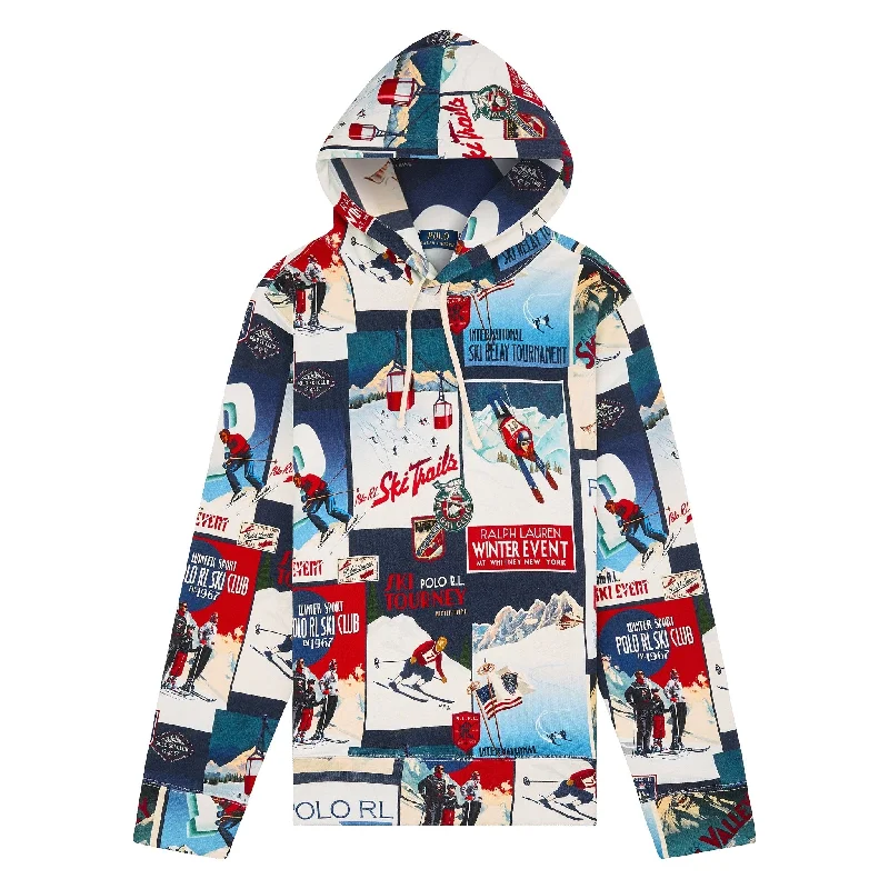 aid trend hoodies -Ski-Patchwork Fleece Hoodie