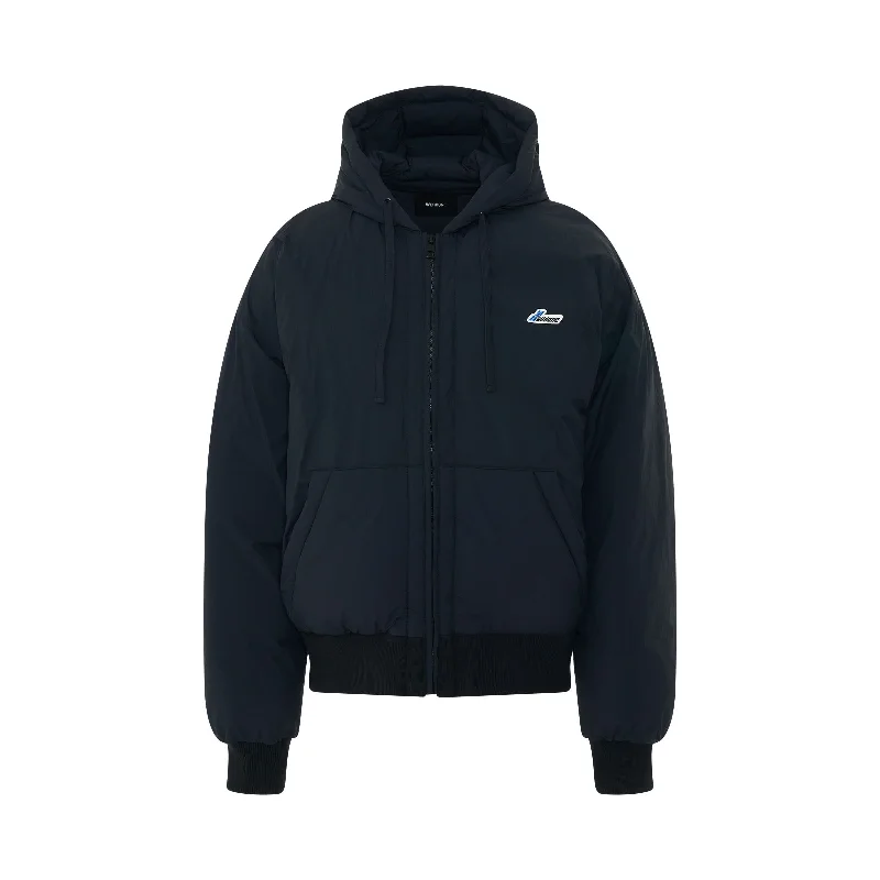 pulse fresh hoodies -Goose Down Pocket Hoodie in Navy