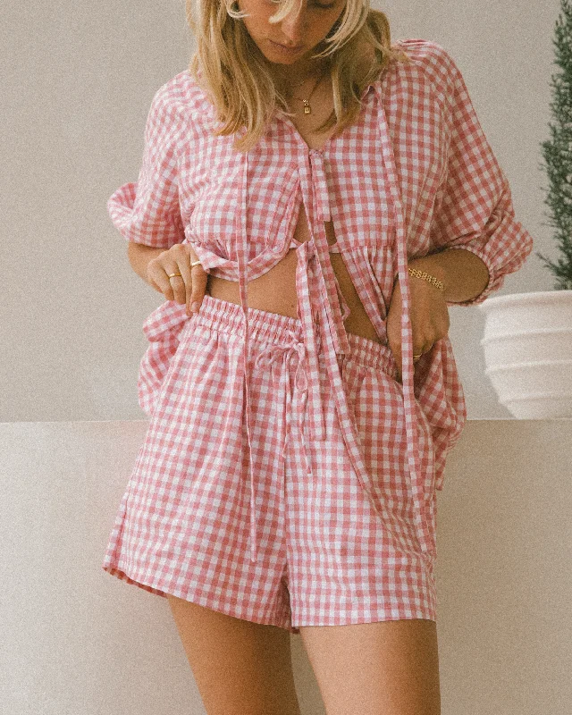 winter snug shorts -Matilda Shorts | Pink Gingham