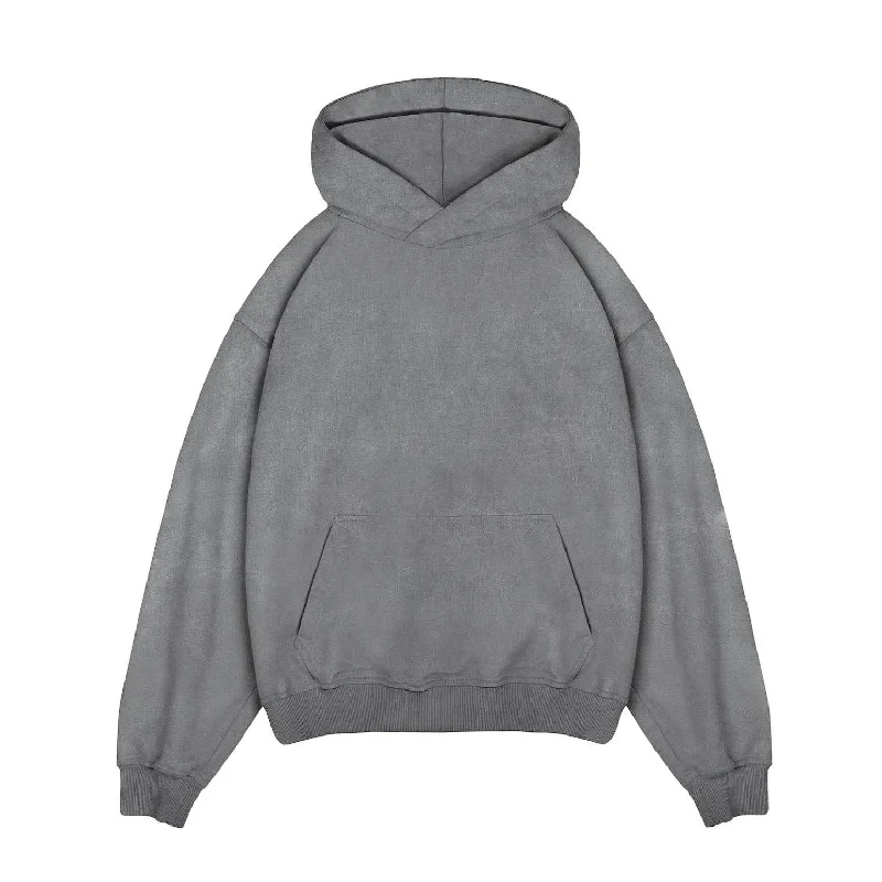 trail print hoodies -Hoodie - Vintage Grey