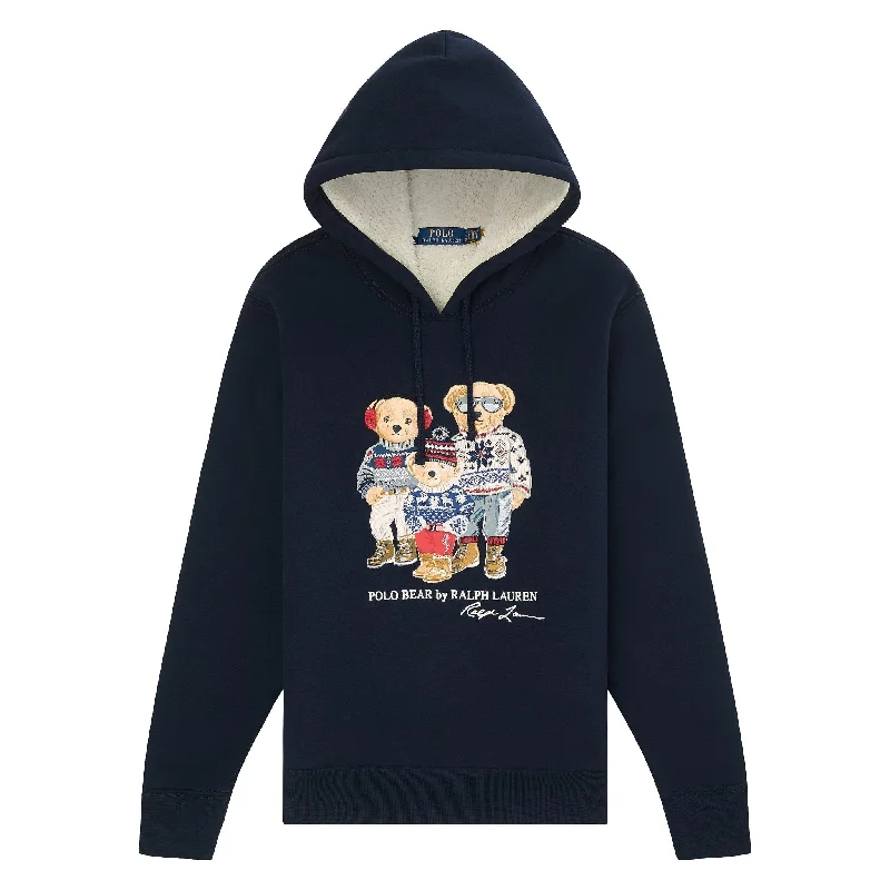 animal trend hoodies -Polo Bear Family Fleece Hoodie