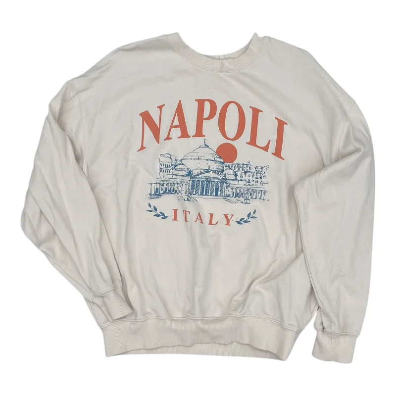 quirky sweatshirts with phrases -Sweatshirt Crewneck By Tres Bien In Cream, Size:M