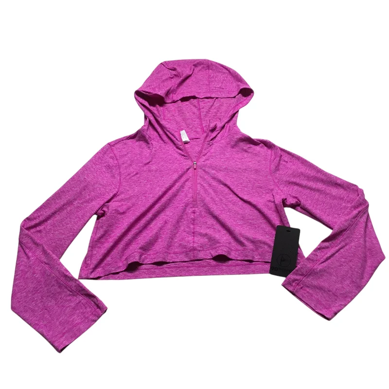 bump-fit sweatshirts maternity -Athletic Sweatshirt Hoodie By 90 Degrees By Reflex In Purple, Size: S