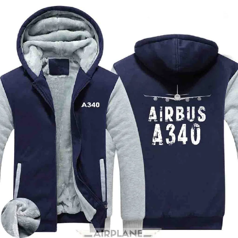 rad hoodies for teens -AIRBUS A340 ZIPPER SWEATERS