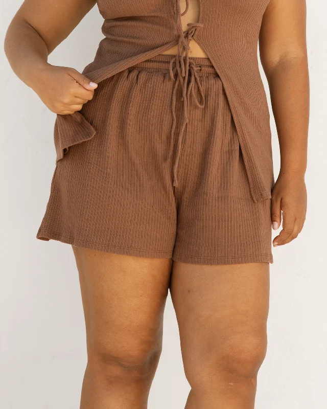 eco luxe shorts -FINAL SALE | Mila Shorts | Chocolate