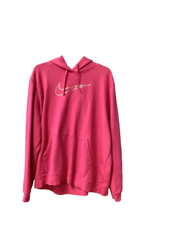 calm floral sweatshirts -Sweatshirt Hoodie By Nike Apparel In Pink, Size: Xxl