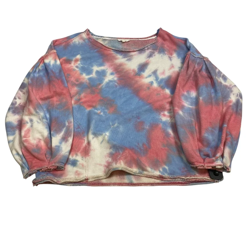 roar print sweatshirts -Sweatshirt Crewneck By La Miel In Blue & Pink, Size: M